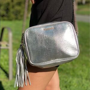 NWT Victoria's Secret Official Silver Crossbody